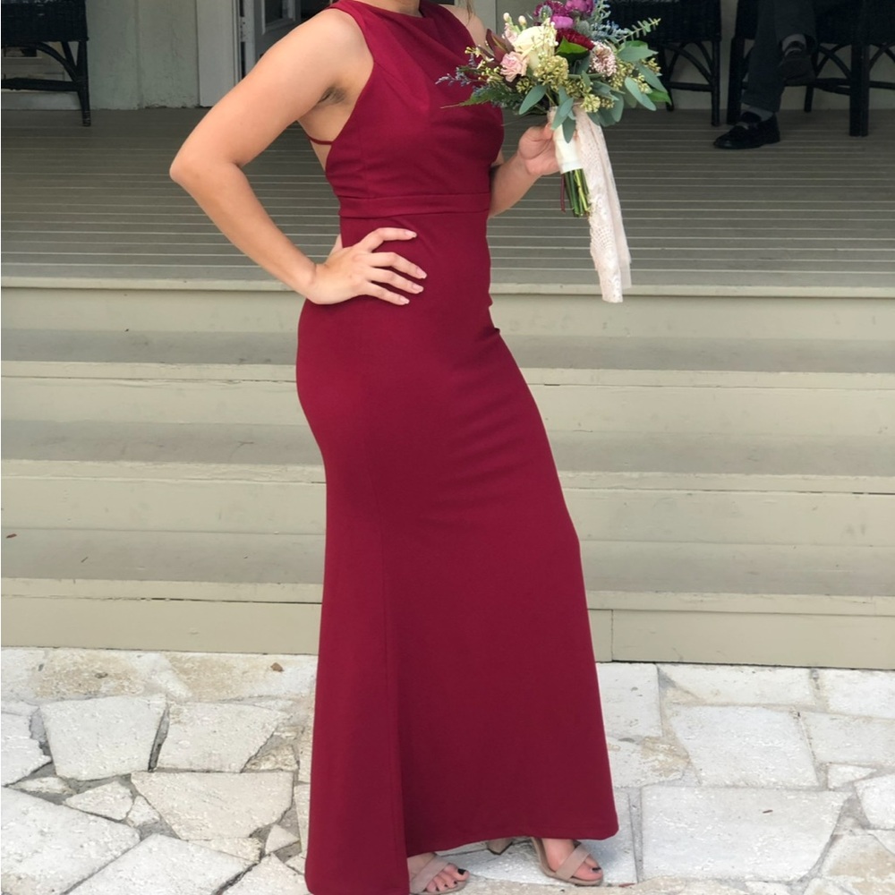 Windsor Red Bodycon Halter Dress